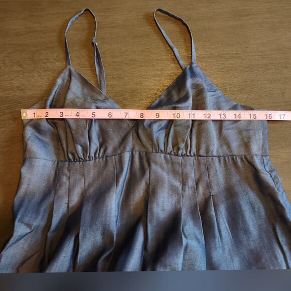 Saks Fifth Avenue Threads Maxi Denim Blue Slip Lyocell Dress Size Small - Picture 13 of 16